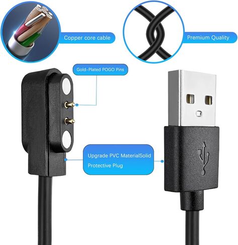 RUKUHOT 2 Pcs Magnetic Charger Cable Campatible for Athena Futures Potty Training Toilet Timer Watch,3.3 Ft 2 Pin USB Charging Cord in Kuwait