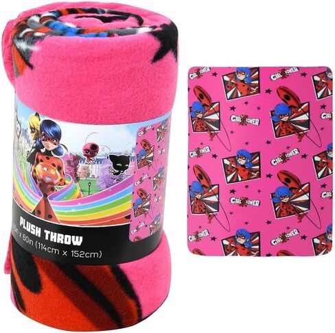 بطانية من الصوف بتصميم الدعسوقة من ميراكيلوس (45 انش × 60 انش) | مجموعة ديكور غرفة نوم ميراكيلوس ليديباج مع ملصقات والمزيد للاطفال الصغار | بطانية قطيفة على شكل دعسوقة | ناعمة وتدوم طويلا بشكل in Kuwait