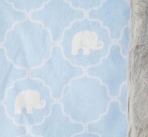 Hudson Baby Unisex Baby Plush Blanket with Furry Binding and Back, Elephant, One Size in Saudi Arabia