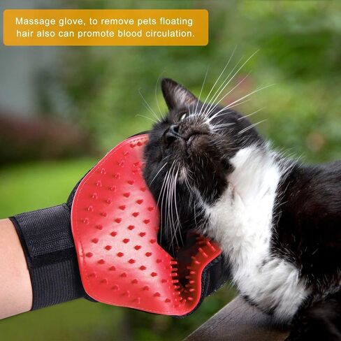 BYETOO Pet Dog Cat Grooming Glove with 261Tips,Gentle Deshedding Brush Glove,Efficient Pet Hair Remover Mitt,Massage Tool with Enhanced Five Finger Design,for Dog,Cat,Rabbit,Horse with Long/Short Fur in Saudi Arabia