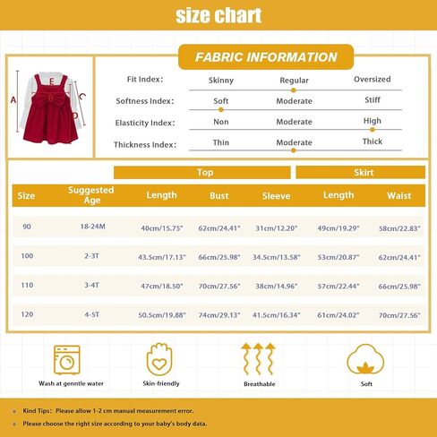 Miipat Baby Girl Corduroy Suspender Dress Long Sleeve Toddler Fall Winter Outfits Ruffle 2Pcs Strap Dress Sets in Kuwait