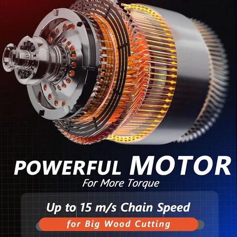 منشار كهربائي SOYUS، منشار كهربائي سلكي 18 بوصة 15 أمبير، منشار كهربائي منخفض الارتداد 15 متر/الثانية لقطع خشب الأشجار، توتر سلسلة بدون أدوات in Kuwait