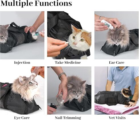 الحيوانات الأليفة القط الاستمالة حقيبة القط الناقل حقيبة شبكة القط الاستمالة الاستحمام ضبط النفس حقيبة متعددة الوظائف القط حقيبة الناقل لتقليم الأظافر الاستحمام فحص in Kuwait