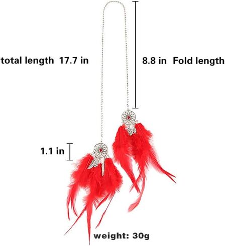 مرآة الرؤية الخلفية الداخلية للسيارة Dream Catcher ديكورات معلقة لتزيين السيارة للنساء ريش بوهو ديكورات للتعليق على الحائط (وردي) in Kuwait