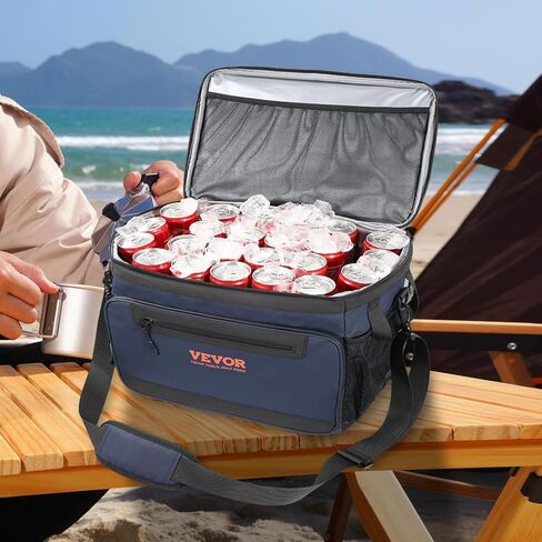 VEVOR Hardbody Cooler Bag, 600D Oxford Fabric Insulated Cooler Bag, Leakproof and Waterproof Hardbody Deep Freeze Cooler with PP Plastic Bucket, Bottle Opener for Beach, Hiking, Travel in Kuwait