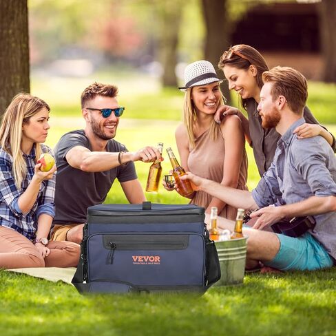 VEVOR Hardbody Cooler Bag, 600D Oxford Fabric Insulated Cooler Bag, Leakproof and Waterproof Hardbody Deep Freeze Cooler with PP Plastic Bucket, Bottle Opener for Beach, Hiking, Travel in Kuwait