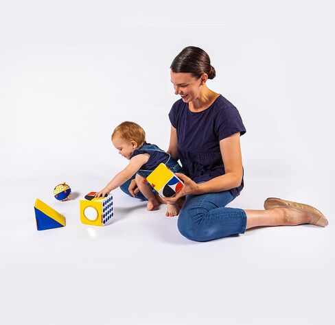 Follies The Baby Bauhaus Set - Award Winning Soft Baby Blocks and Shapes from 0 to 18 Months - Must Have Montessori Developmental Sensory Toys, Tummy Time, and Brain Development in Saudi Arabia