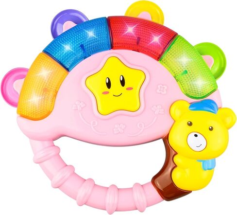 ألعاب الأطفال من OKREVIEW من 6 إلى 12 شهرًا - جرس نشاط خشخيشات للأطفال، لعبة خشخيشات موسيقية للأطفال مع أوضاع إضاءة أغنية موسيقية متعددة، ألعاب أطفال من عمر 6 إلى 12 شهرًا، هدايا عيد الميلاد والكريسماس للأولاد والبنات in Kuwait