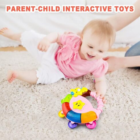 ألعاب الأطفال من OKREVIEW من 6 إلى 12 شهرًا - جرس نشاط خشخيشات للأطفال، لعبة خشخيشات موسيقية للأطفال مع أوضاع إضاءة أغنية موسيقية متعددة، ألعاب أطفال من عمر 6 إلى 12 شهرًا، هدايا عيد الميلاد والكريسماس للأولاد والبنات in Kuwait