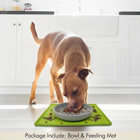 كيشير اوعية طعام بطيئة للكلاب مع بساط طعام، وعاء سيليكون بطيء التغذية للقطط مع اكواب شفط للسلالات الصغيرة والمتوسطة، تصميم غير قابل للانزلاق، يقلل من الملل والقلق، خالي من BPA in Kuwait