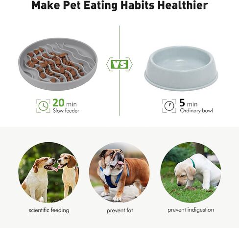 كيشير اوعية طعام بطيئة للكلاب مع بساط طعام، وعاء سيليكون بطيء التغذية للقطط مع اكواب شفط للسلالات الصغيرة والمتوسطة، تصميم غير قابل للانزلاق، يقلل من الملل والقلق، خالي من BPA in Kuwait