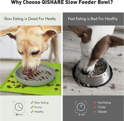 كيشير اوعية طعام بطيئة للكلاب مع بساط طعام، وعاء سيليكون بطيء التغذية للقطط مع اكواب شفط للسلالات الصغيرة والمتوسطة، تصميم غير قابل للانزلاق، يقلل من الملل والقلق، خالي من BPA in Kuwait