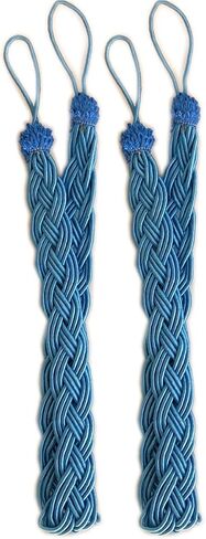 YING CHIC YYC 1Pair Simple Solid Color Fashion Knitted Curtain Rope Tieback Drapery Curtain Tieband Holder (Coffee) in Kuwait