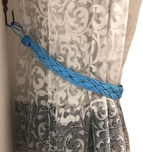 YING CHIC YYC 1Pair Simple Solid Color Fashion Knitted Curtain Rope Tieback Drapery Curtain Tieband Holder (Coffee) in Kuwait