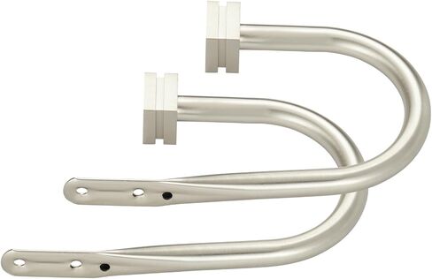 حوامل ستائر، 2 حزمة من حوامل الستائر المعدنية مع تيجان مربعة مثبتة على الحائط، ستائر ستائرية مزخرفة، حامل ستائر للنافذة، نيكل غير لامع in Kuwait