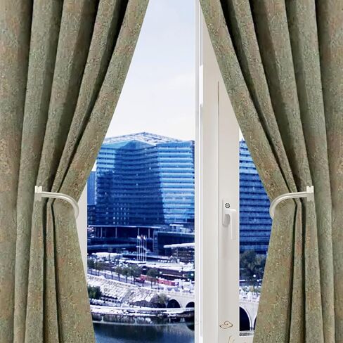 حوامل ستائر، 2 حزمة من حوامل الستائر المعدنية مع تيجان مربعة مثبتة على الحائط، ستائر ستائرية مزخرفة، حامل ستائر للنافذة، نيكل غير لامع in Kuwait