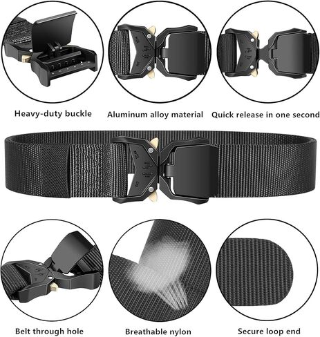 Byupin 4 قطعة حزام تكتيكي شديد التحمل سريع الإصدار EDC حزام 1.5 بوصة حزام بندقية نايلون لحافظات الحمل المخفية الحقائب للتدريب العسكري in Kuwait