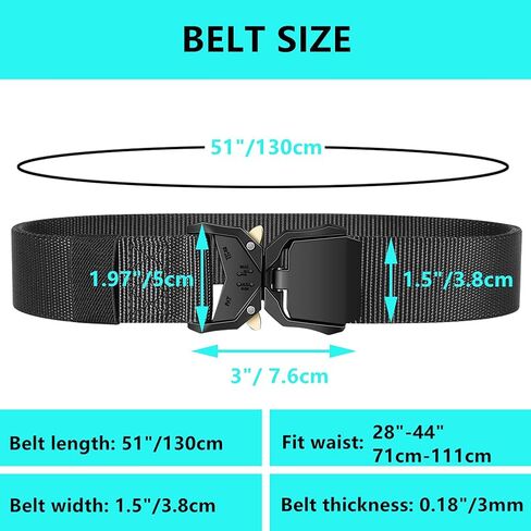 Byupin 4 قطعة حزام تكتيكي شديد التحمل سريع الإصدار EDC حزام 1.5 بوصة حزام بندقية نايلون لحافظات الحمل المخفية الحقائب للتدريب العسكري in Kuwait