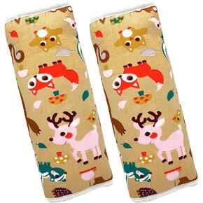 DEEZOMO قطعتان من غطاء رقبة مقعد السيارة للأطفال، وسادة حزام الأمان للأطفال من 5 إلى 16 عامًا، نمط كرتوني لطيف، وسادات حزام مقعد السيارة الناعمة المريحة، غطاء دعم الرقبة أثناء السفر (ديناصور D) in Kuwait