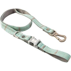 HUGO & HUDSON Tweed Pet Dog Leash - 4 ft Training Leash with Padded Handle - Strong Durable Leash with Quick Release Clip for Small, Medium & Large Dogs - Dark Green Checkered - 47" x 1"