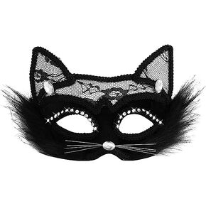 TACPAK القطة السوداء قناع الدانتيل قناع حفلة تنكرية قناع حفلة تنكرية نسائي فستان تنكرية عيد الميلاد الهالووين حفلة تنكرية مثير قطة سوداء دانتيل قناع العين in Kuwait