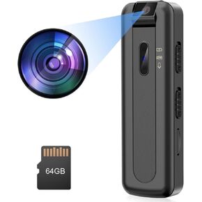 كاميرا الجسم ZAQE بسعة 64 جيجابايت، هيكل بدقة 1080 بيكسل HD وعدسة قابلة للدوران 180 درجة مع رؤية ليلية، وتسجيل حلقة VCR، وكاميرا يتم ارتداؤها على الجسم لتسجيل المحاضرات والاجتماعات والمشي وإرسال البيتزا in Kuwait