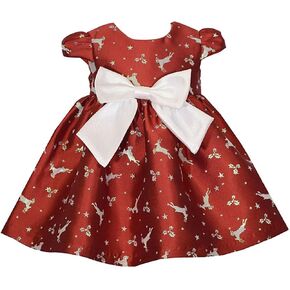Bonnie Jean Girl's Christmas Holiday Dress - Red Dress with White Faux Fur Jacket for Baby Toddler and Little Girls in Kuwait