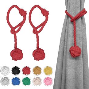 Ushomin Curtain Tiebacks, 2 Packs Curtain Rope Tieback, Heavy Duty Curtain Tie Backs for Curtains, Indoor Outdoor Curtain Tiebacks, Handmade Rural Decorative Tie Knot Curtain Holdbacks (Beige) in Saudi Arabia