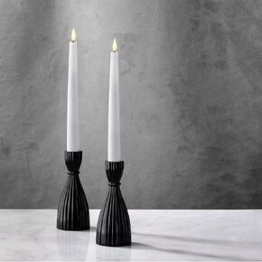 LampLust White Taper Candle Holder, 3.5 Inch, 2 Pack Candlestick Holders, Glass Candle Holders for Standard Tapered Candles, Easter Candle Holder, Spring Home Decor, Wedding Centerpiece