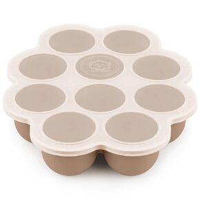 Silicone Baby Food Freezer Tray with Clip-on Lid - 2oz x 10 Pods Baby Food Silicone Freezer Molds, Breast Milk Freezer Tray, Dishwasher, Microwave, BPA-Free Baby Food Storage Tray (Alpine Green)