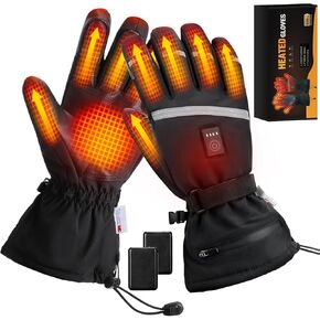 Heated Gloves, Rechargeable Electric Heated Gloves for Men Women, 7.4v 3000mAh Battery Heating Gloves Waterproof Heated Gloves for Riding Skiing Motorcycling Hunting in Kuwait