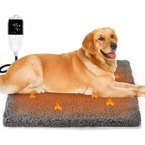 وسادة تدفئة للحيوانات الأليفة من FONESO، وسادة تدفئة كهربائية مطورة للكلاب مع غطاء ناعم، حصيرة تدفئة للكلاب قابلة للتعديل بدرجة الحرارة مع مرور الوقت، آمنة مصممة لصندوق الإنجاب/الكلاب الحوامل/سرير الحيوانات الأليفة/الحيوانات الأليفة (S: 17 بوصة × 19 بوصة) in Kuwait