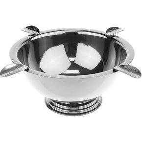 Stinky Cigar Ashtray, 4 Stainless Steel Stirrups, 8-Inch Diameter, 3-Inch Deep, Windproof, Deep Bowl Design, Based On 'The Original Stinky Ashtray, Black Nickel Plated in Kuwait