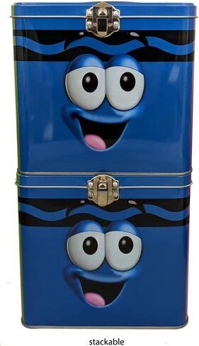 شركة Tin Box Company، متجر Minecraft Stack وCarry Tin. صندوق قصدير قابل للتكديس بمقبض، أخضر، صندوق تخزين، ارتفاع 5.75 بوصة، مشبك ومفصلة على الغطاء in Kuwait