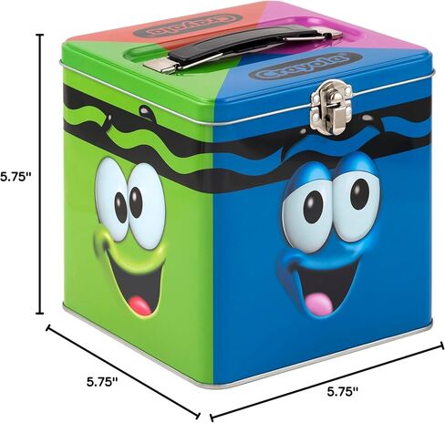 شركة Tin Box Company، متجر Minecraft Stack وCarry Tin. صندوق قصدير قابل للتكديس بمقبض، أخضر، صندوق تخزين، ارتفاع 5.75 بوصة، مشبك ومفصلة على الغطاء in Kuwait