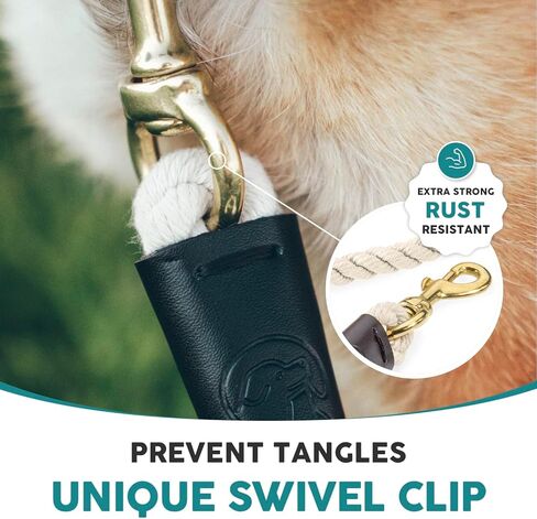 مقود حبل للكلاب من Embark Pets - مقاود حبل قطنية مضفرة للكلاب مقود حبل سميك - مقود حبل للكلاب الصغيرة، مقود حبل للكلاب المتوسطة، مقود حبل للكلاب الكبيرة (4.5 قدم، كريم) in Saudi Arabia