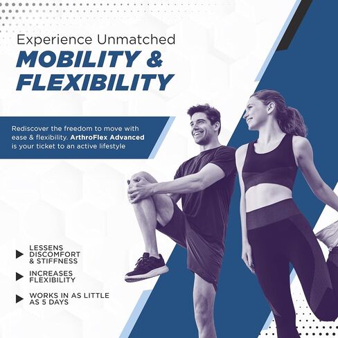 Arthroflex Advanced Joint Supplement Support Pain Relief - Relieve Discomfort and Stiffness with Turmeric Curcumin, Boswellia Serrata Extract and Type II Collagen Supplement. Knee Pain Relief Factor. in Kuwait