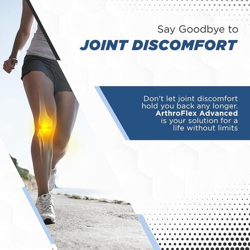 Arthroflex Advanced Joint Supplement Support Pain Relief - Relieve Discomfort and Stiffness with Turmeric Curcumin, Boswellia Serrata Extract and Type II Collagen Supplement. Knee Pain Relief Factor. in Kuwait