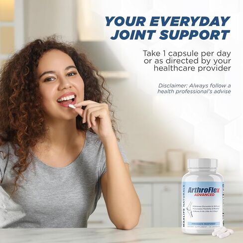 Arthroflex Advanced Joint Supplement Support Pain Relief - Relieve Discomfort and Stiffness with Turmeric Curcumin, Boswellia Serrata Extract and Type II Collagen Supplement. Knee Pain Relief Factor. in Kuwait