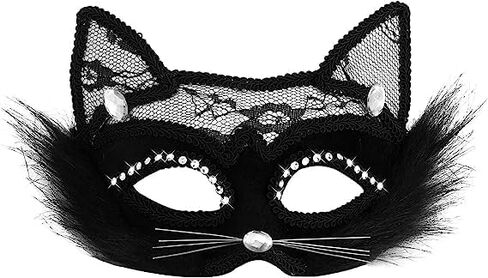 TACPAK القطة السوداء قناع الدانتيل قناع حفلة تنكرية قناع حفلة تنكرية نسائي فستان تنكرية عيد الميلاد الهالووين حفلة تنكرية مثير قطة سوداء دانتيل قناع العين in Kuwait