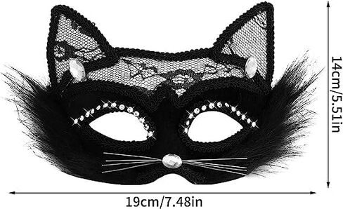 TACPAK القطة السوداء قناع الدانتيل قناع حفلة تنكرية قناع حفلة تنكرية نسائي فستان تنكرية عيد الميلاد الهالووين حفلة تنكرية مثير قطة سوداء دانتيل قناع العين in Kuwait