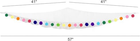 Mkono Stuffed Animal Net or Hammock Hanging Boho Stuff Animals Toy Storage Organizer with Colorful Pom Pom Balls Large Plush Hammock Corner Macrame Toys Holder for Nursery Bedroom Kid's Room, Small in Saudi Arabia
