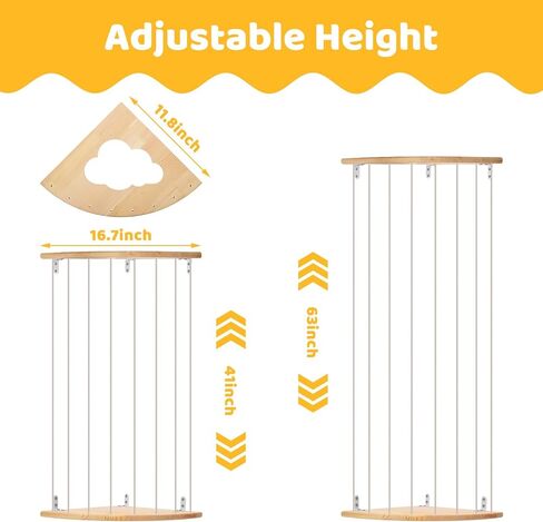 slcinwzdt Stuffed Animal Storage Holder, Hanging Stuffed Animal Organizer Wood Soft Toy Shelf for Corner with Adjustable Height, Plush Toy Shelf for Nursery Playroom, Bedroom, Kids Room in Kuwait