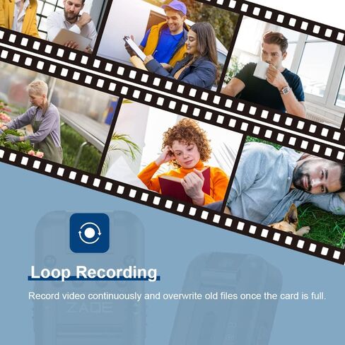 كاميرا الجسم ZAQE بسعة 64 جيجابايت، هيكل بدقة 1080 بيكسل HD وعدسة قابلة للدوران 180 درجة مع رؤية ليلية، وتسجيل حلقة VCR، وكاميرا يتم ارتداؤها على الجسم لتسجيل المحاضرات والاجتماعات والمشي وإرسال البيتزا in Kuwait