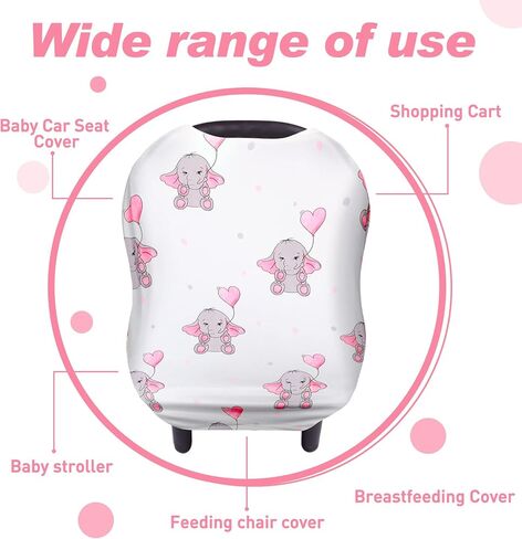 غطاء مقعد سيارة للأطفال الرضع غطاء مقعد سيارة مظلة قابل للتمدد الفيل الرضاعة غطاء مقعد السيارة للرضع الرضاعة الطبيعية ومقعد السيارة متعدد الاستخدام عربة التسوق غطاء كرسي عالٍ in Kuwait