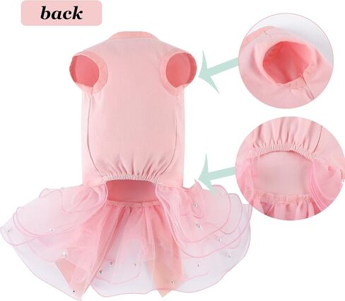 Dogs Glitter Wedding Dresses Tutu Skit for Small Medium Dog Pet Outfit Princess Flower Girl Clothes for Birthday Bridal Halloween Party Costume (Birthday Girl Pink, XS) in Saudi Arabia