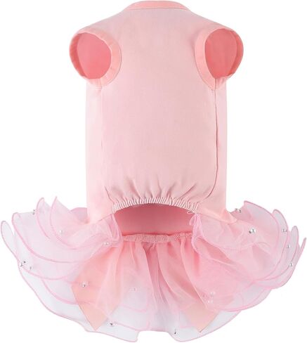 Dogs Glitter Wedding Dresses Tutu Skit for Small Medium Dog Pet Outfit Princess Flower Girl Clothes for Birthday Bridal Halloween Party Costume (Birthday Girl Pink, XS) in Saudi Arabia