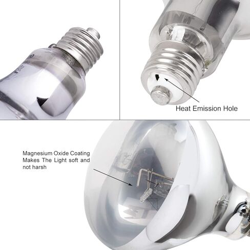 WACOOL مصباح الحرارة للزواحف UVA UVB ضوء الزواحف الكل في واحد، محاكاة كامل الطيف لمبة أشعة الشمس للزواحف البرمائية السلحفاة ثعبان أبو بريص التنين الملتحي استخدام + بطاقة مستشعر UVB قطعة واحدة in Kuwait