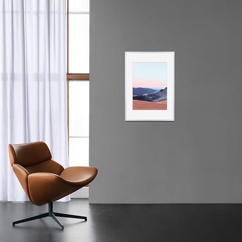 POUKROO A2 Poster Frame,16.5x23.4 Silver Thin Aluminum Picture Frames with Polished Plexiglass,Easy to Hang,Display Picture A2 without Mat or A3 with Mat for Wall Mounting Horizontally and Vertically in Kuwait