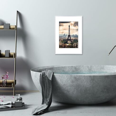 POUKROO A2 Poster Frame,16.5x23.4 Silver Thin Aluminum Picture Frames with Polished Plexiglass,Easy to Hang,Display Picture A2 without Mat or A3 with Mat for Wall Mounting Horizontally and Vertically in Kuwait